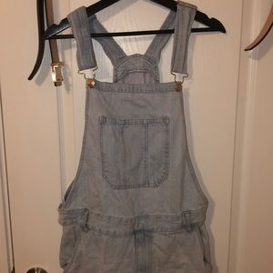 Light denim overalls